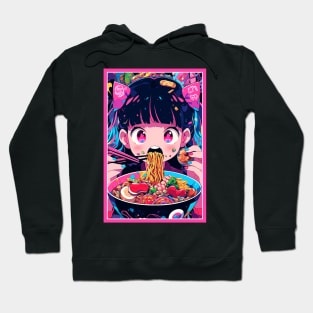 Cute Anime Girl |  Ramen Noodles | Hentaii Chibi Kawaii Design Hoodie